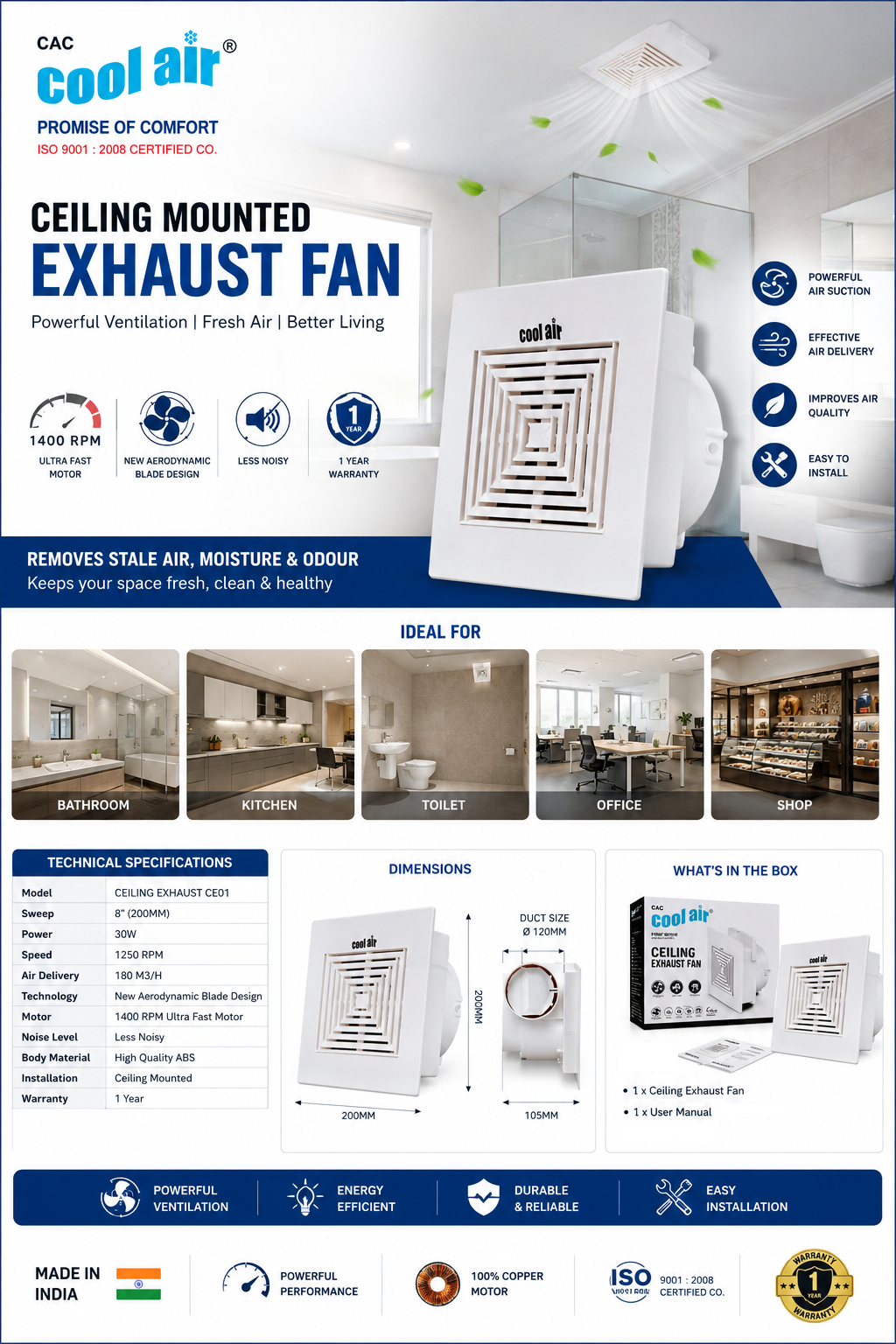 Coolair-Ceiling Exhaust